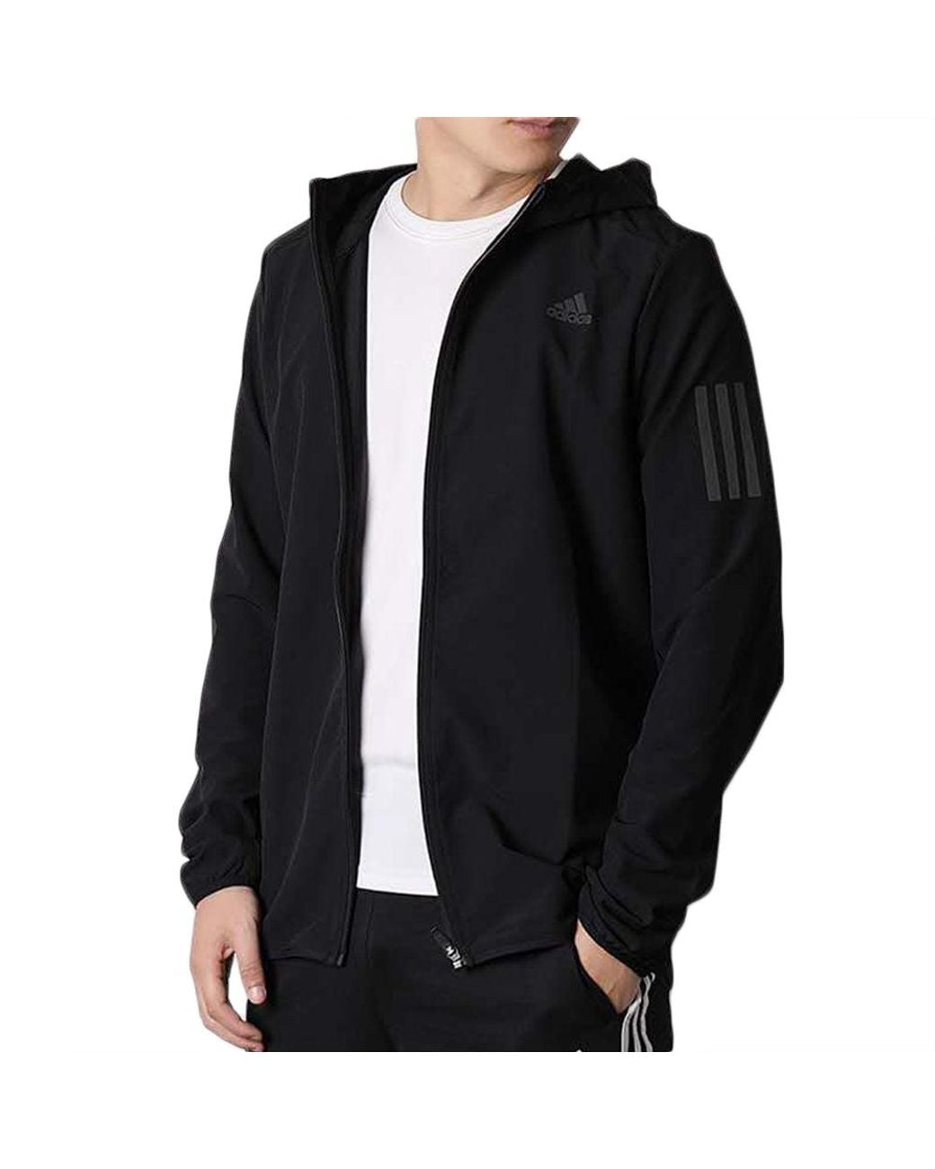 Adidas Blue Woven Hooded Sports Tops Jacket for men