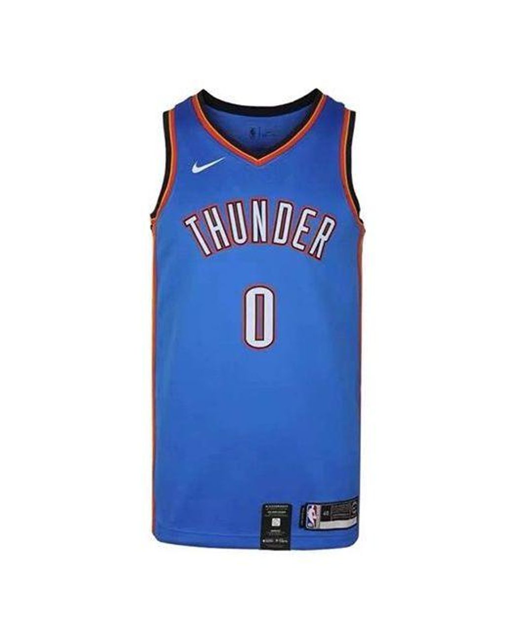 Nike Blue Nba Oklahoma City Thunder Russell Westbrook 0 Swingman Tank for men