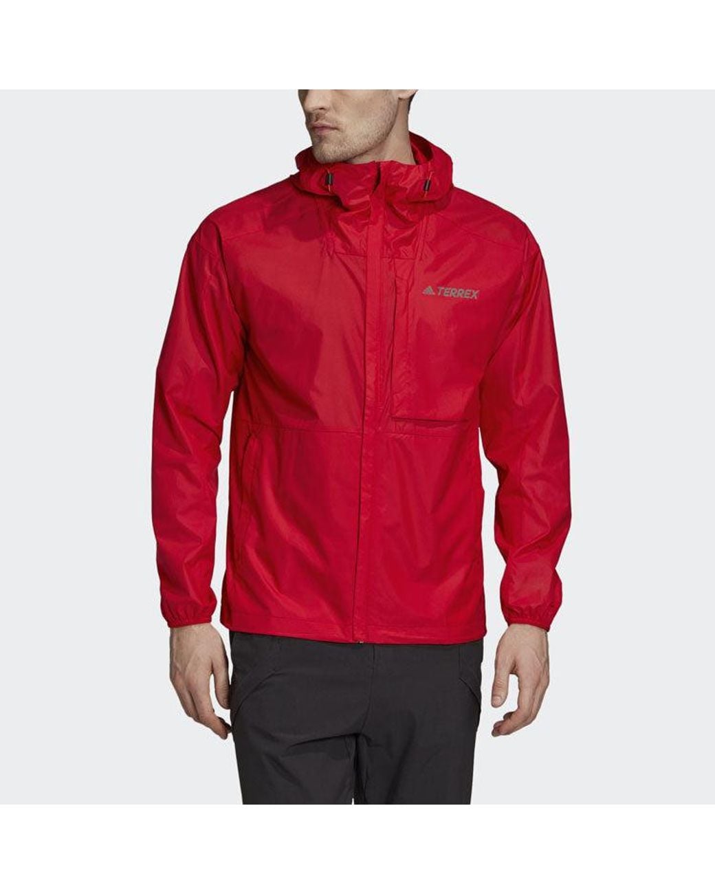 Adidas Red Casual Sports Hooded Long Sleeves Jacket for men