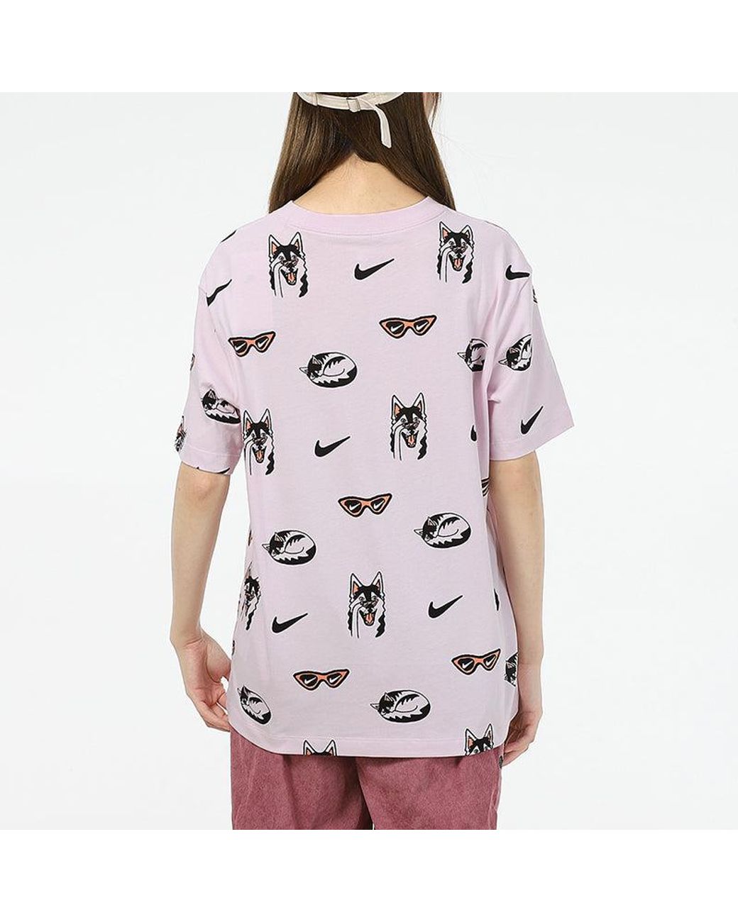 Nike Pink (Wmns) As W Sportswear Bf Dog Aop Regal