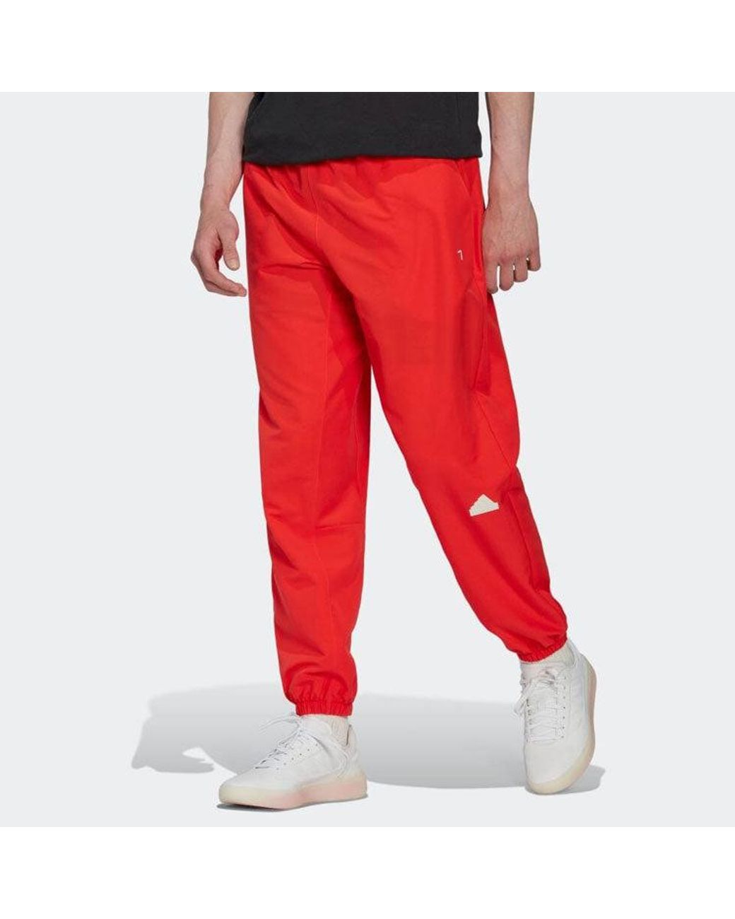 Adidas Red Woven Tracksuit Bottoms for men