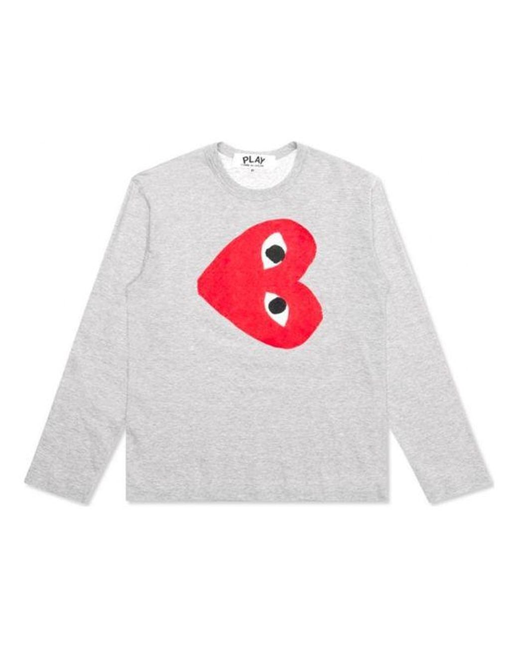 COMME DES GARÇONS PLAY White Side Heart Long Sleeves Tee for men