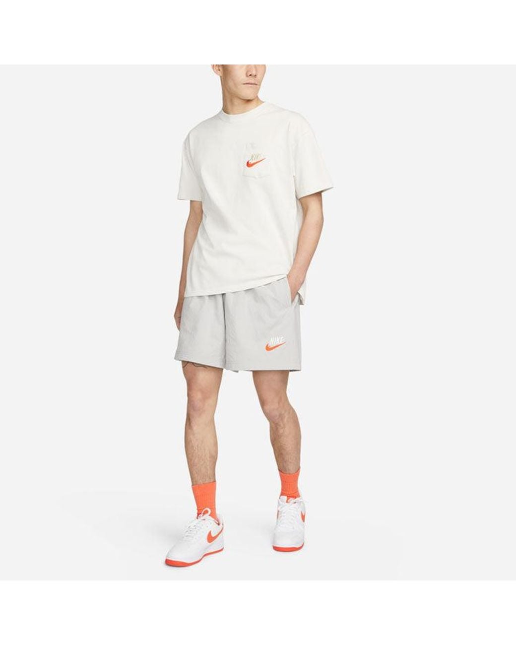 Nike Multicolor Sportswear Solid Color Logo Micro Mark Waterproof Woven Sports Shorts for men