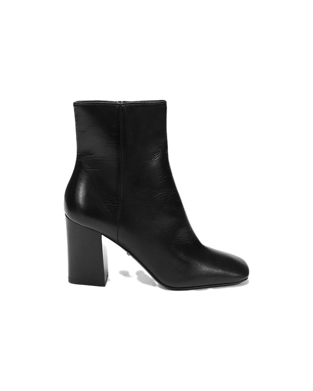 Prada Black (Wmns) Leather Square Toe Ankle Pumps