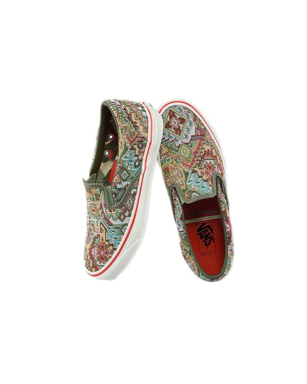 Vans Nigel Cabourn X Og Classic Slip-On Lx 'Carpet Mix' in Green