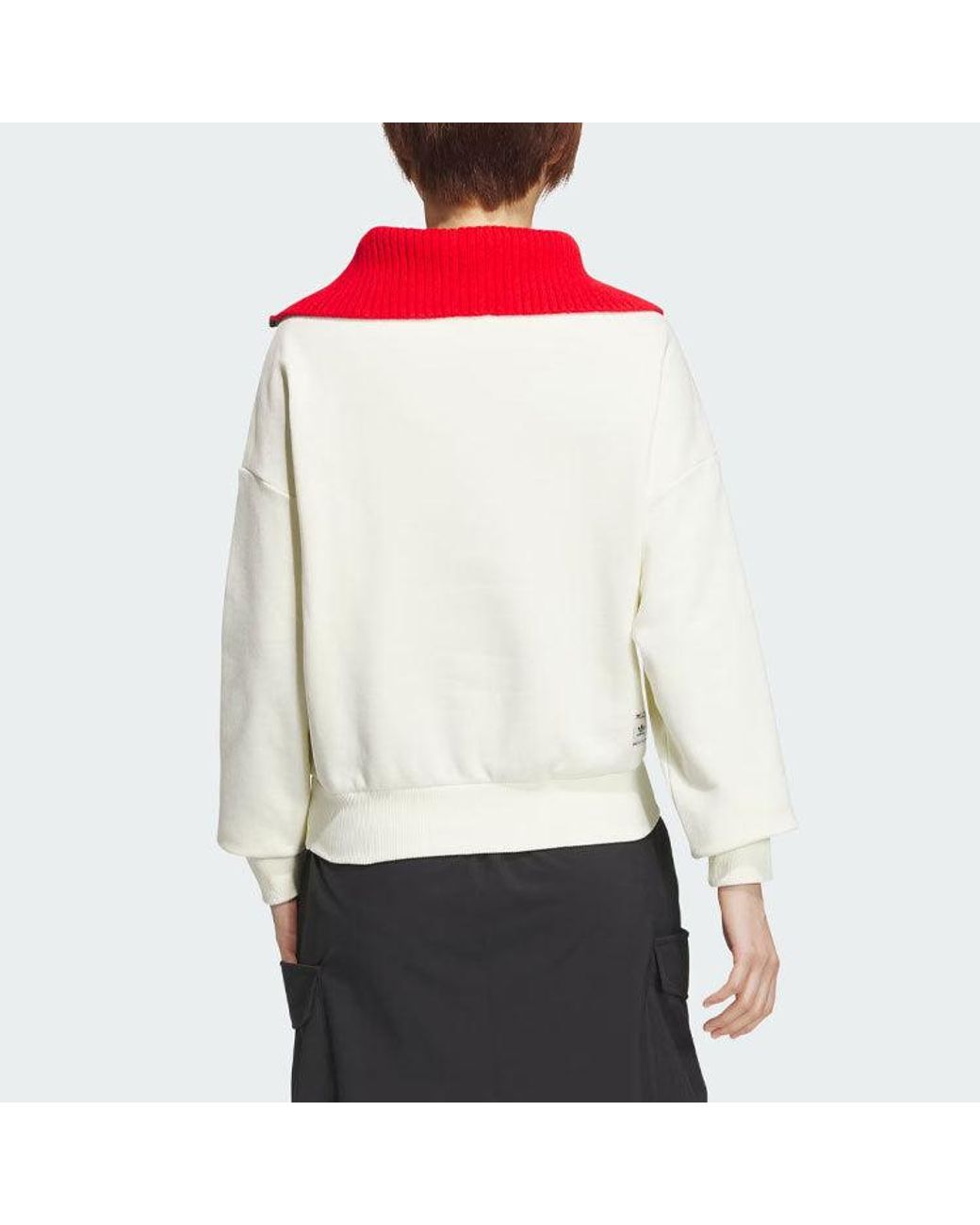 Adidas White (Wmns) Originals X Feifei Ruan Crewneck Zip Up Sweatshirt Asia Sizing