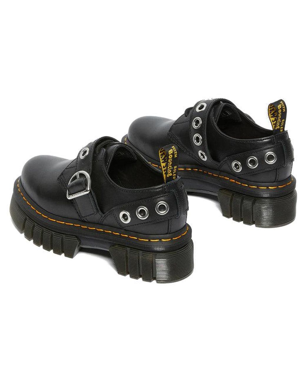 Dr. Martens Black Audrick Hardware Leather Platform for men