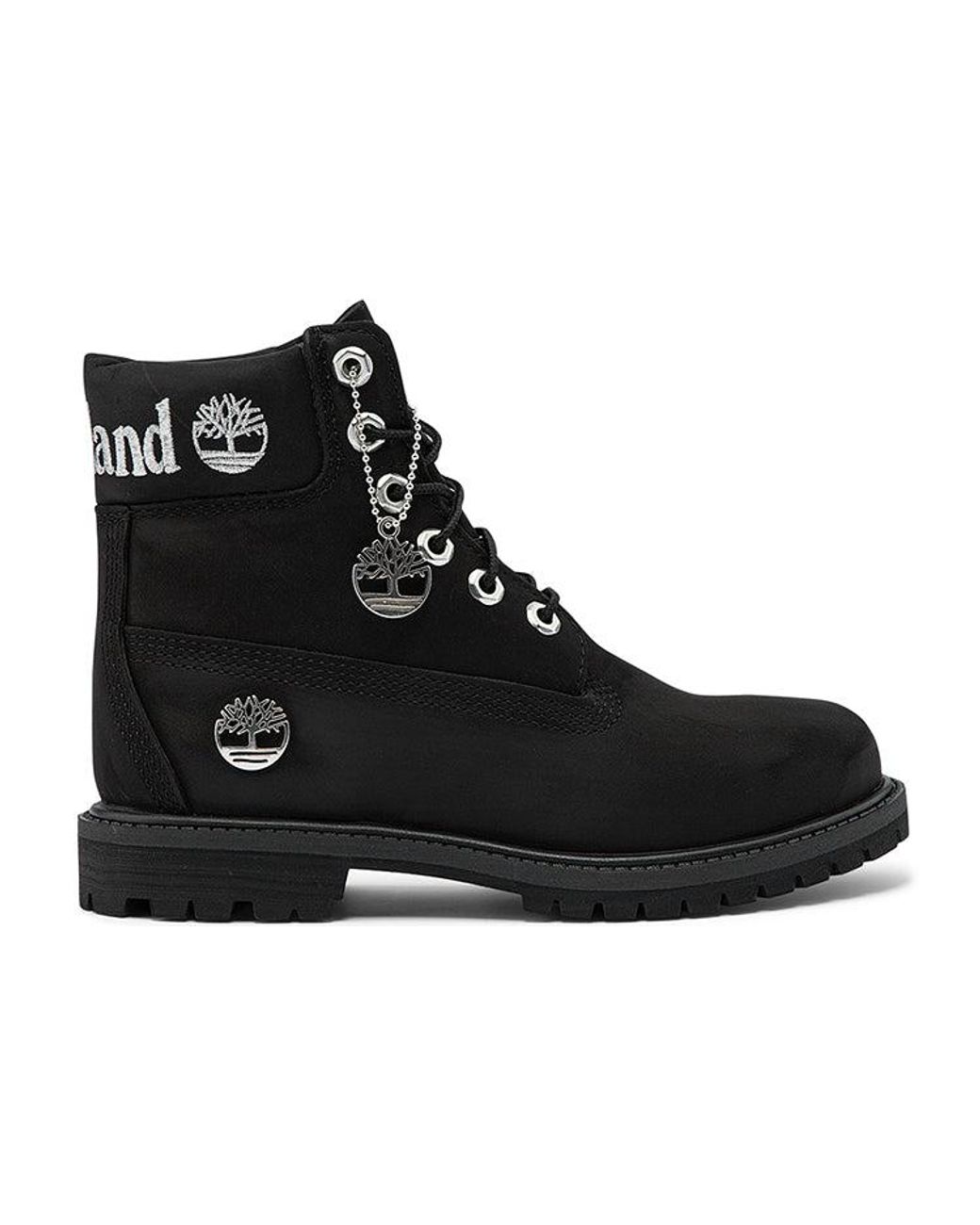 Timberland Black (Wmns) 6 Inch Premium Waterproof Boots Nubuck With Logo'