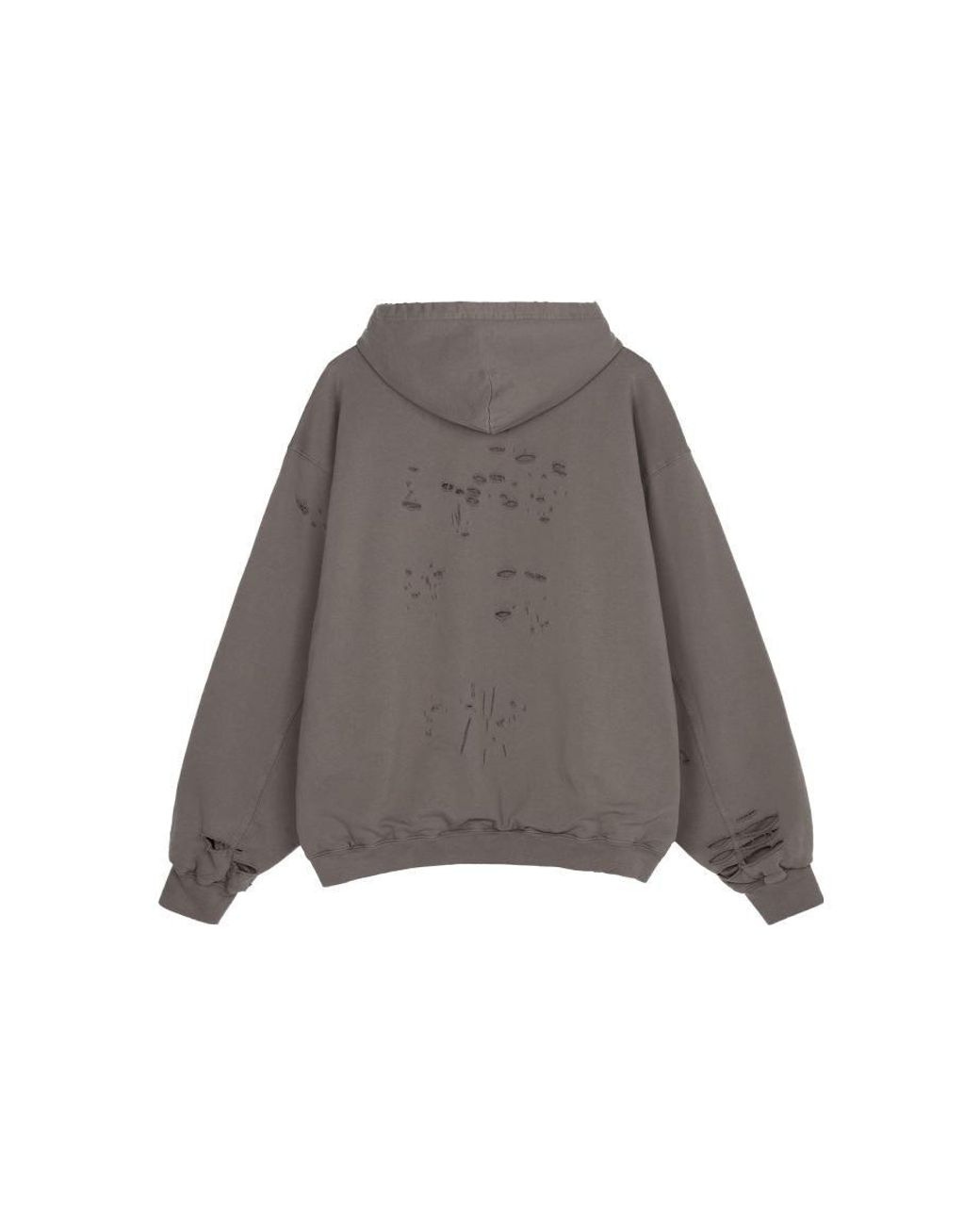 Balenciaga Gray Caps Destroyed Hoodie for men