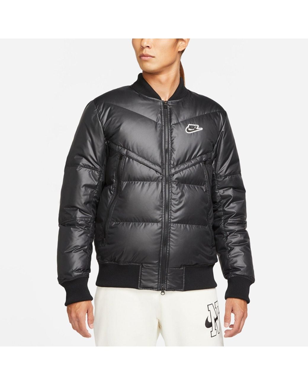 nike men black solid sporty jacket