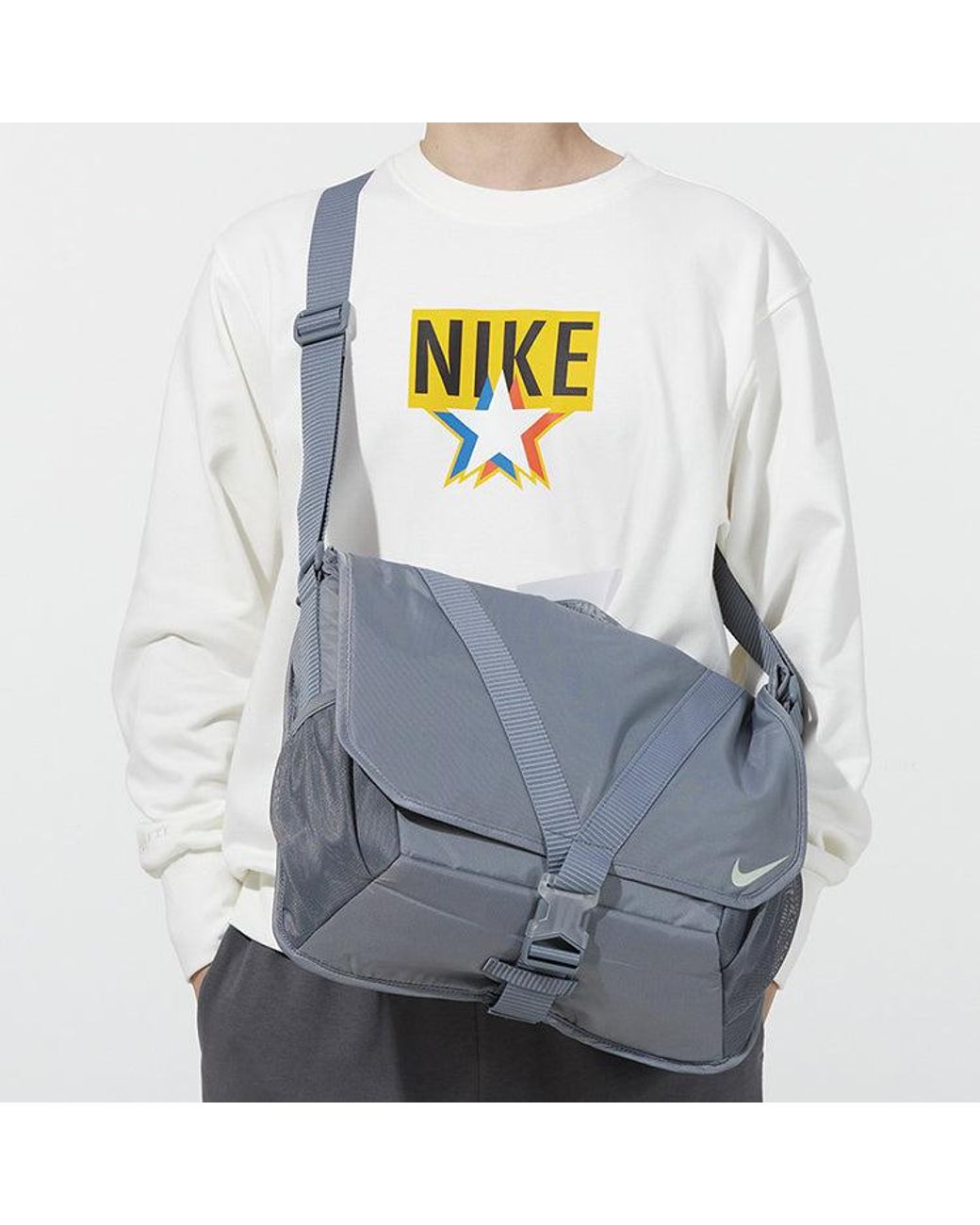 Nike Gray Sportswear Essentials Shoulder Bag 'Light' for men