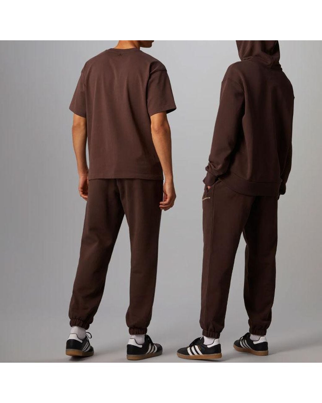 Adidas Brown Originals X Pharrell Williams Crossover Solid Color Lacing Bundle Feet Sports Pants for men