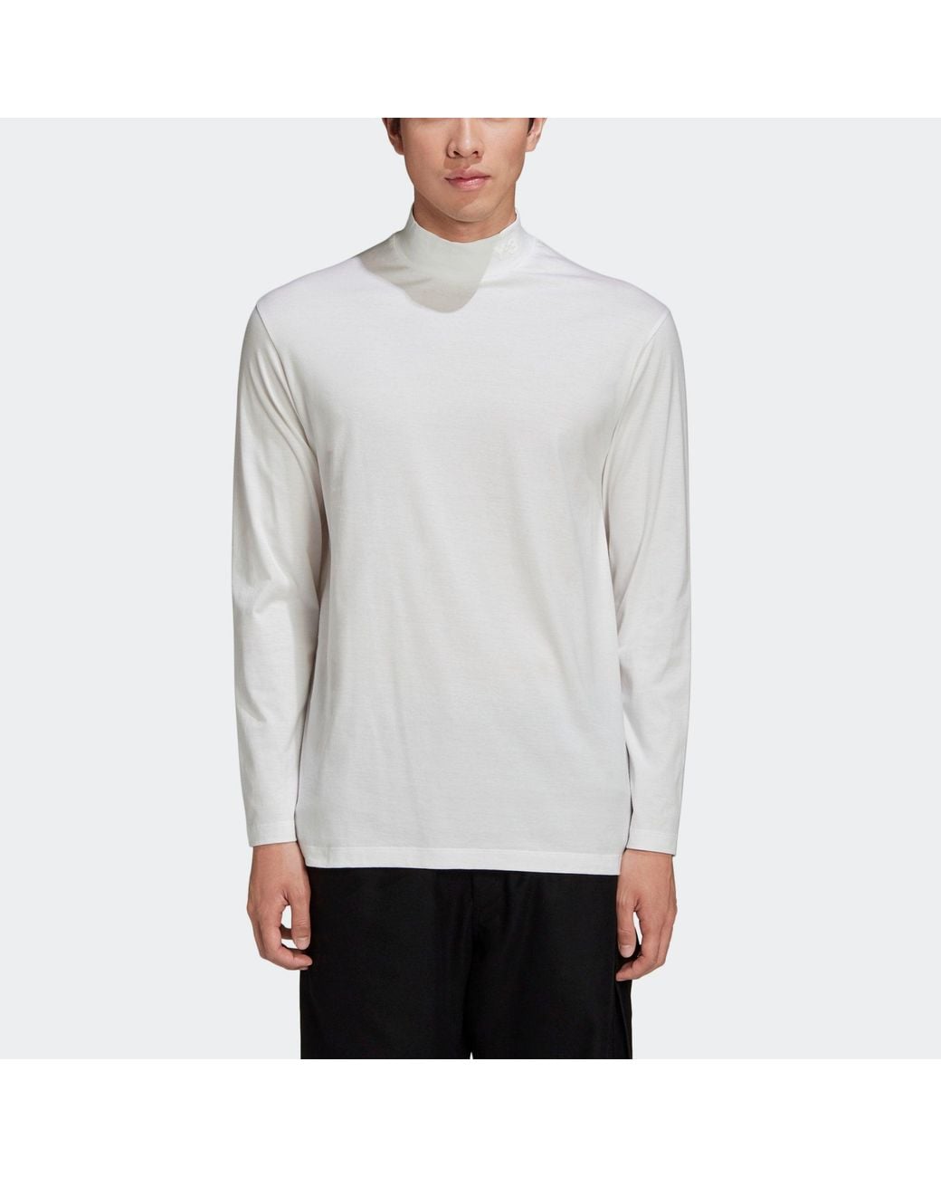 Adidas White Y-3 Solid Color Casual Long Sleeves for men