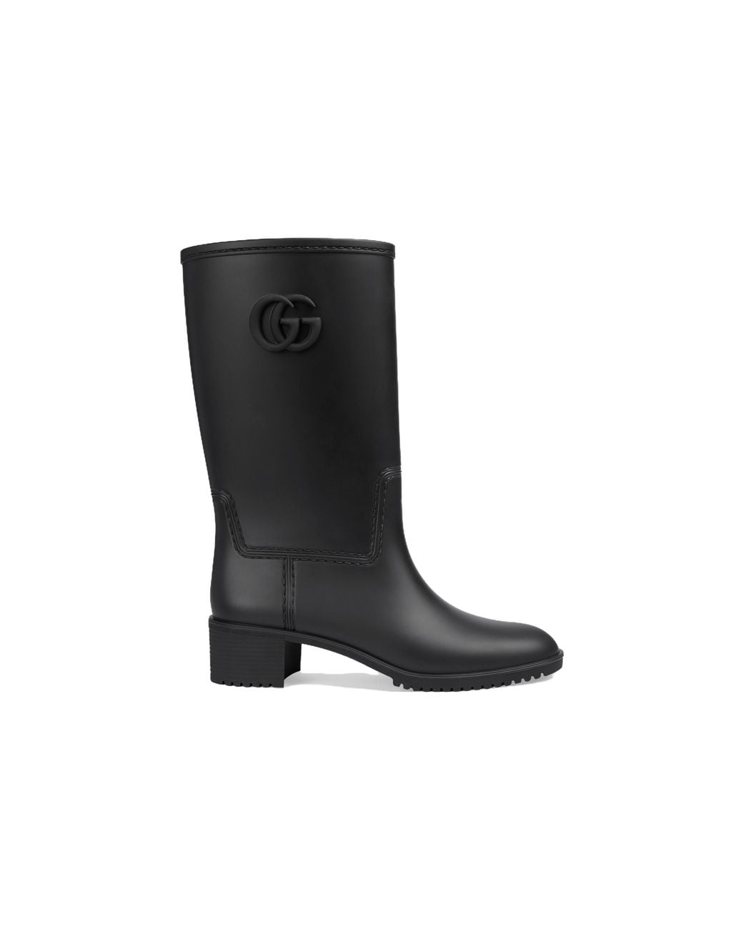 Gucci Black Rubber Rain Boots