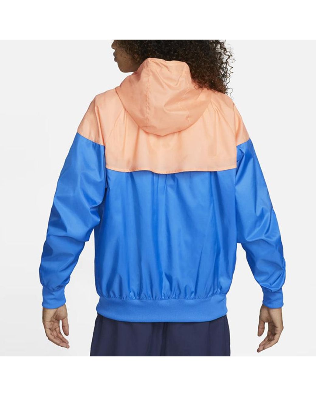 Nike Blue Colorblock Zipper Windproof Hooded Jacket for men