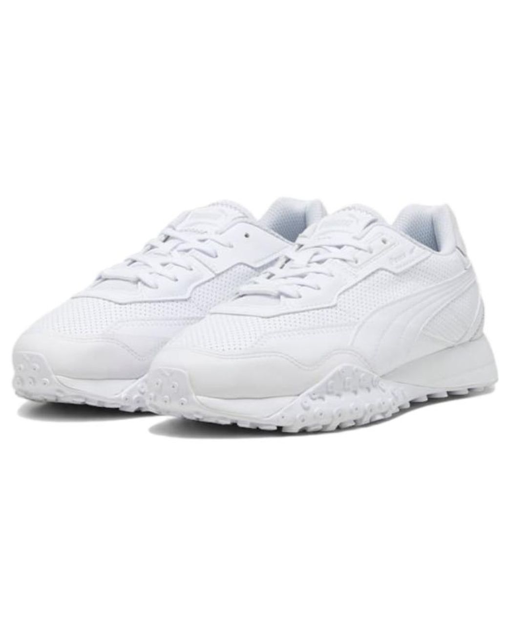 PUMA White Blktop Rider Leather Glacial'