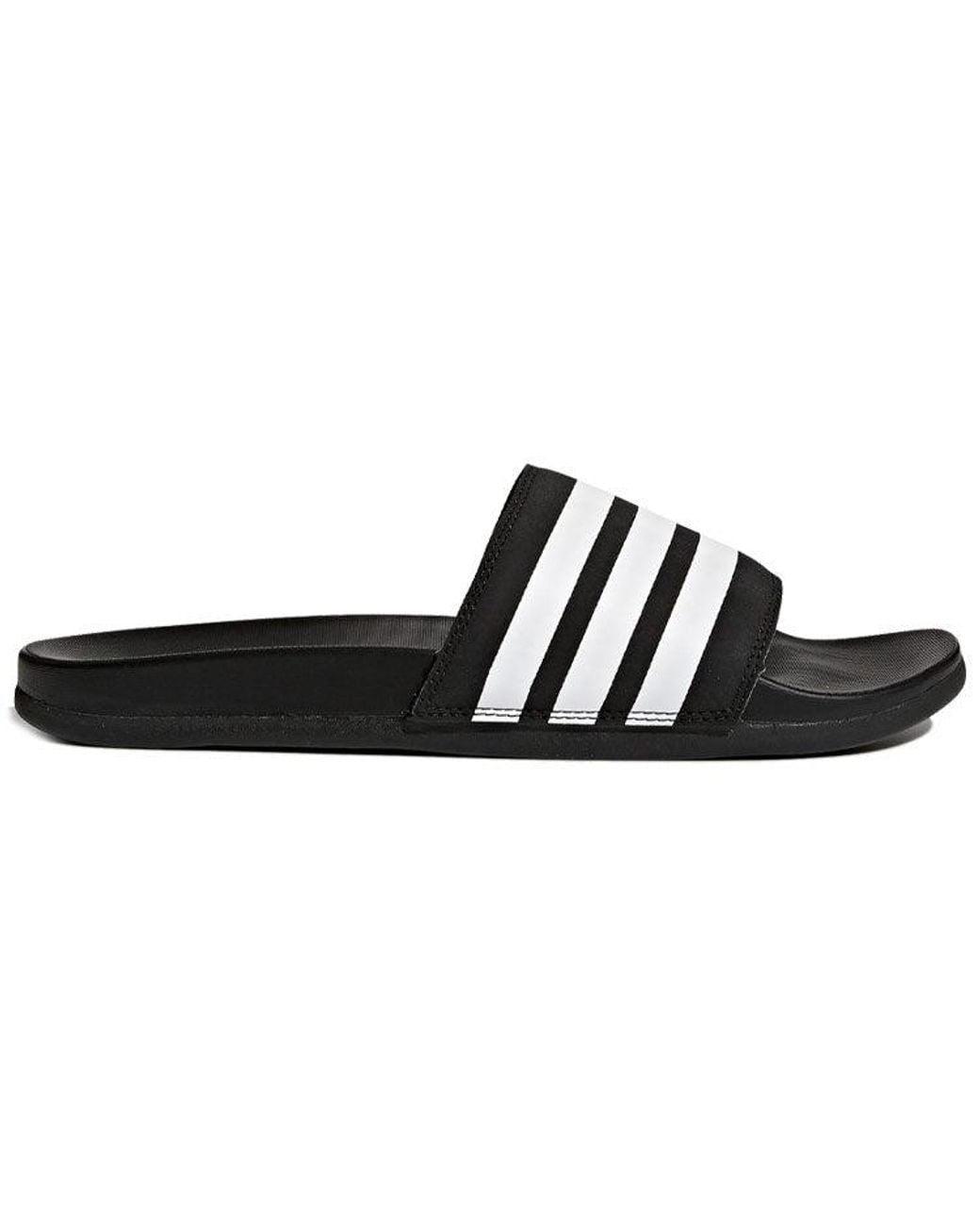 Adidas Black Adilette Cloudfoam Plus for men