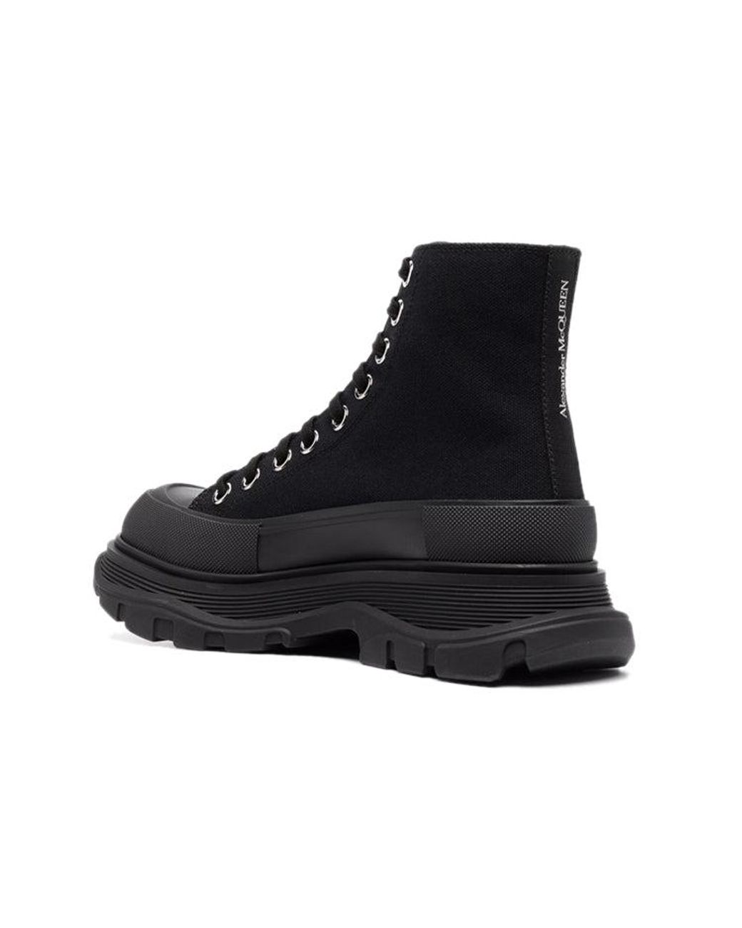 McQueen Black (Wmns) Tread Slick Lace Up Boot