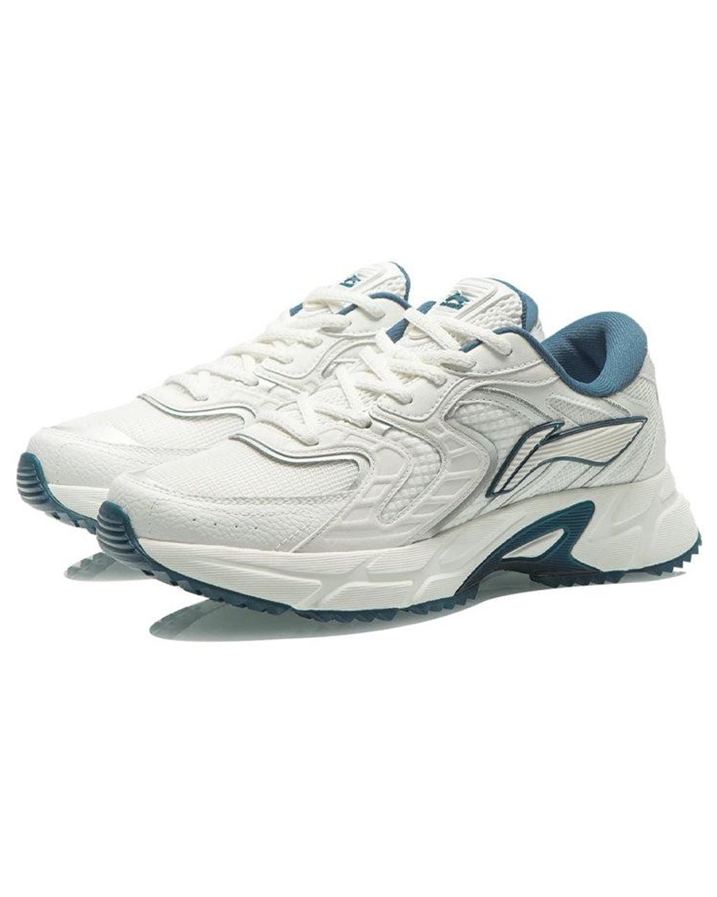 Li-ning White Retro Running Shoes for men
