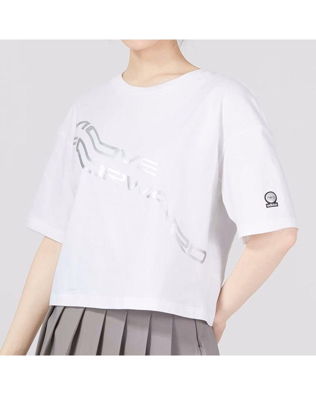 Adidas White (Wmns) Neo Logo T-Shirts