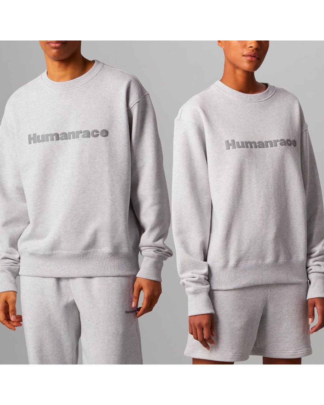 Adidas Originals X Pharrell Williams Crossover Casual Breathable Solid Color Round Neck Pullover Long Sleeves Gray for men