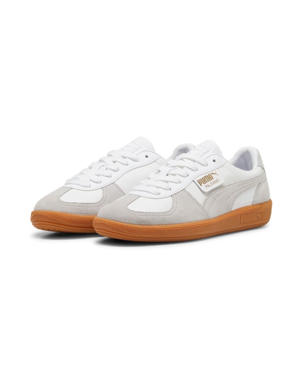 PUMA White Palermo Leather Glacial Gum' for men