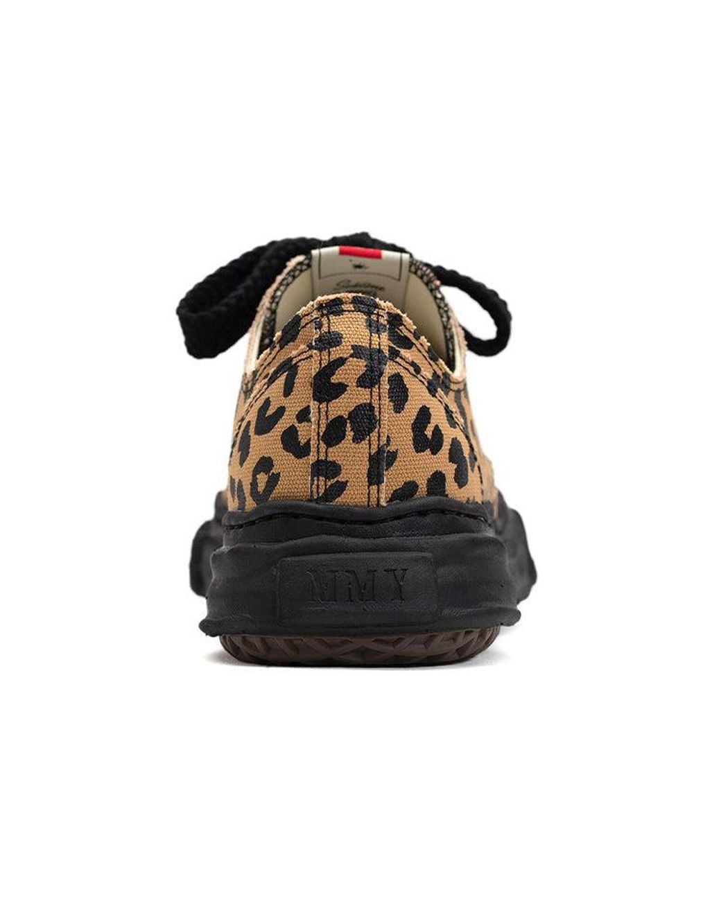 Maison Mihara Yasuhiro Black Peterson Og Sole Leopard Canvas Low-Top Sneaker for men
