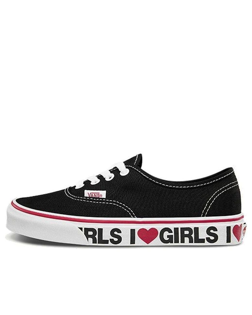 Vans Black Authentic 'I Love Girls' for men