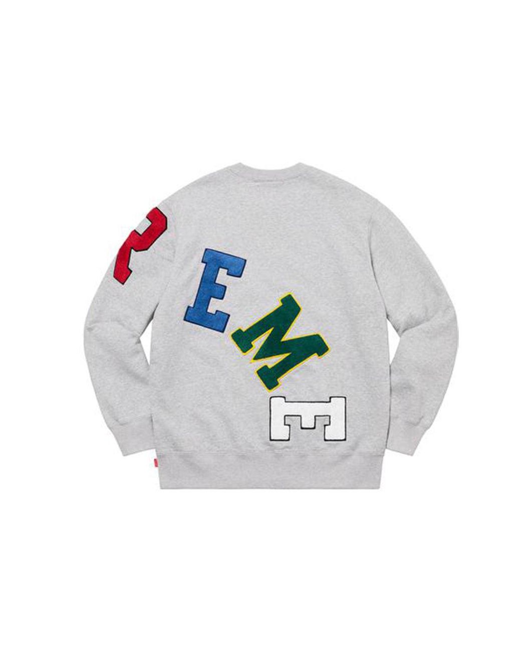 Supreme Gray Big Logo Arc Crewneck Sweater for men
