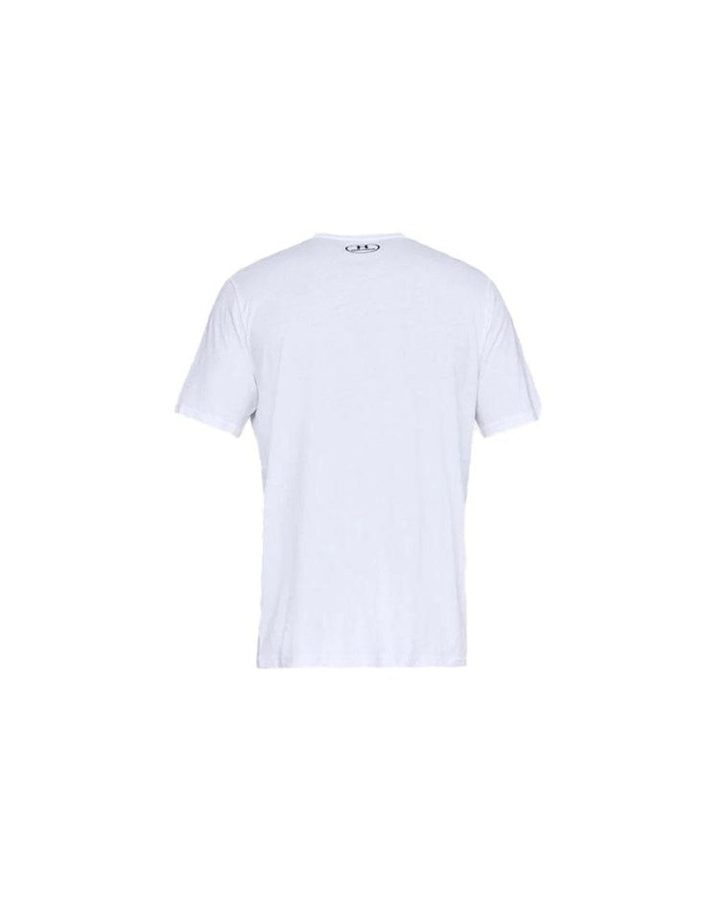 Under Armour White Ua Sportstyler Logo Training Sports Short Sleeve Couple Style for men