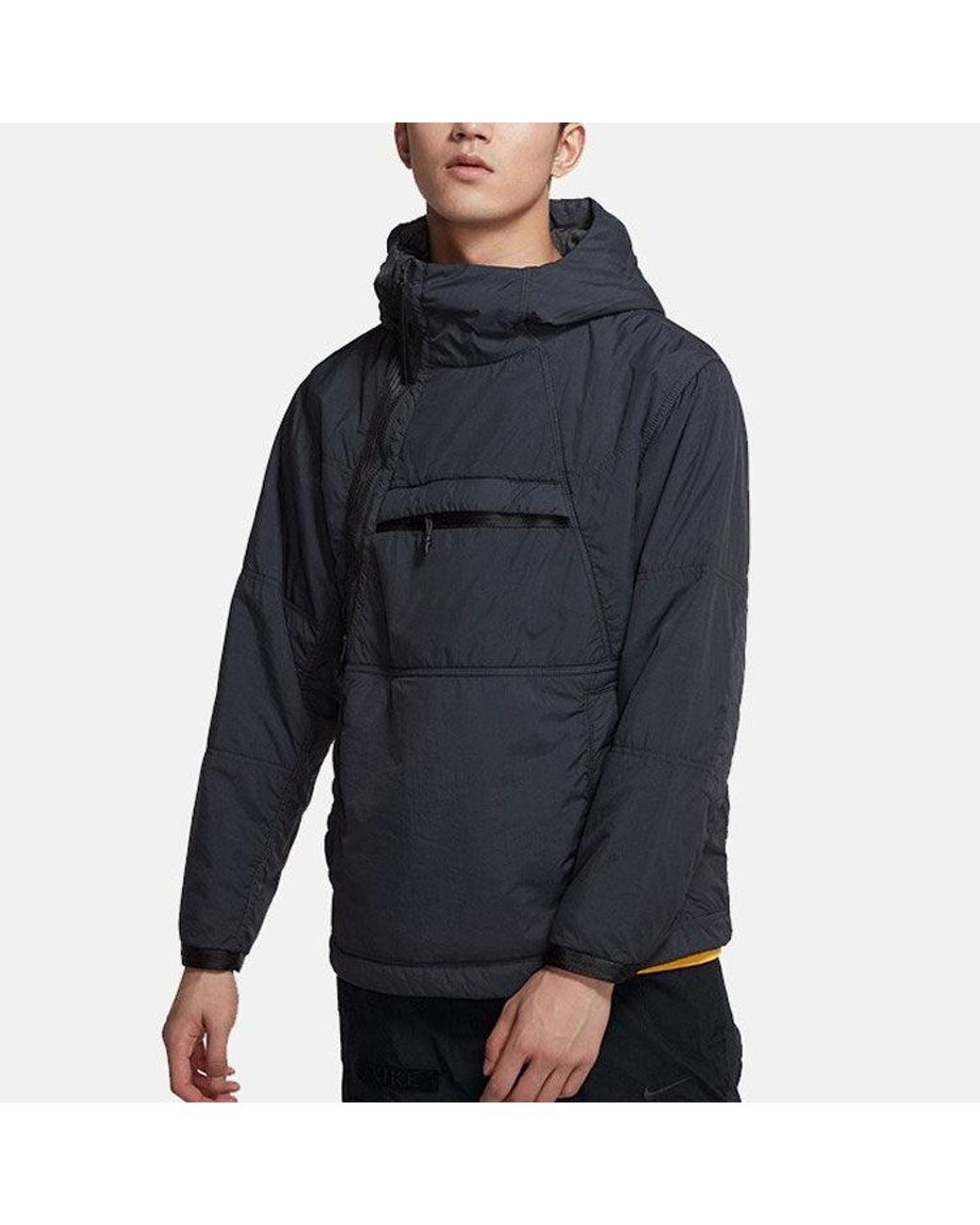 Nike Blue Sportswear Tech Pack Solid Color Stay Warm Hooded Sports Padded Jacket for men