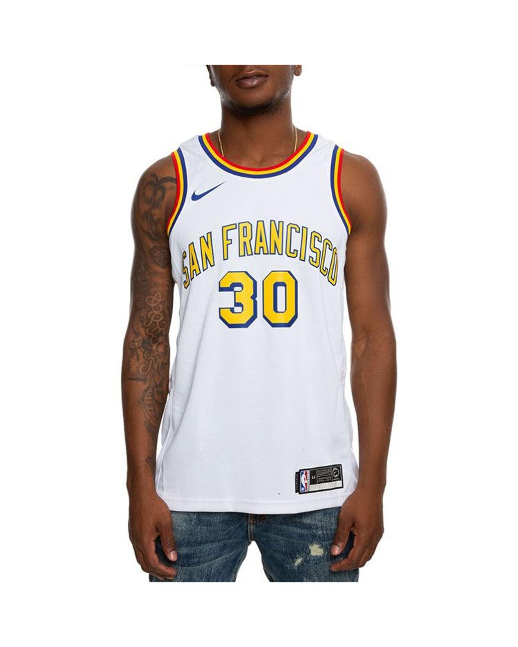 Nike White Nba Stephen Curry Golden State Warriors 2019/20 Fan Edition Jersey #30 for men