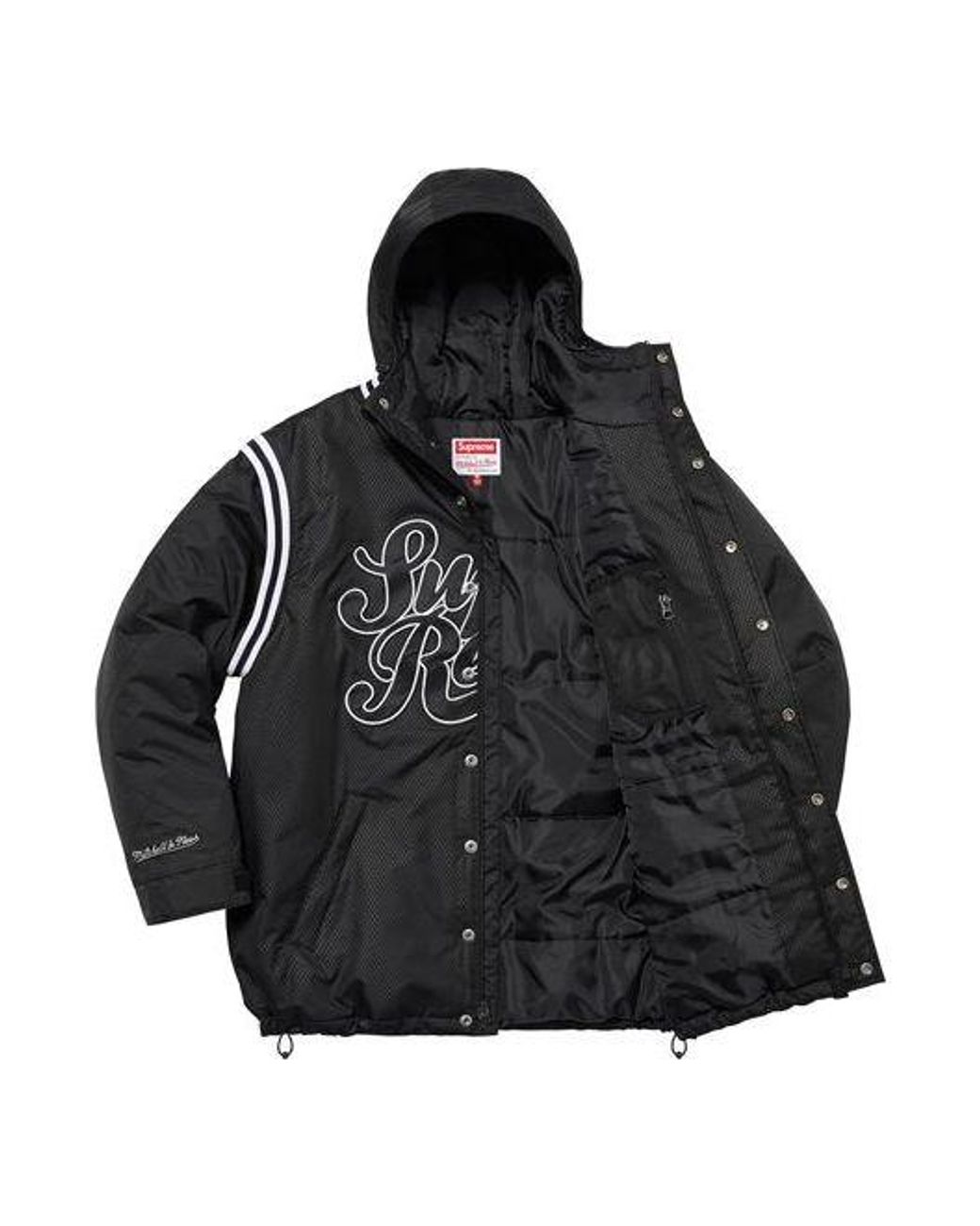 Supreme Black X Mitchell & Ness Quilted Sports Jacket for men