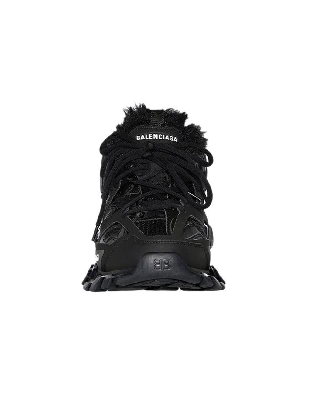 Balenciaga Black (Wmns) Track Sneakers 'Fake Fur'