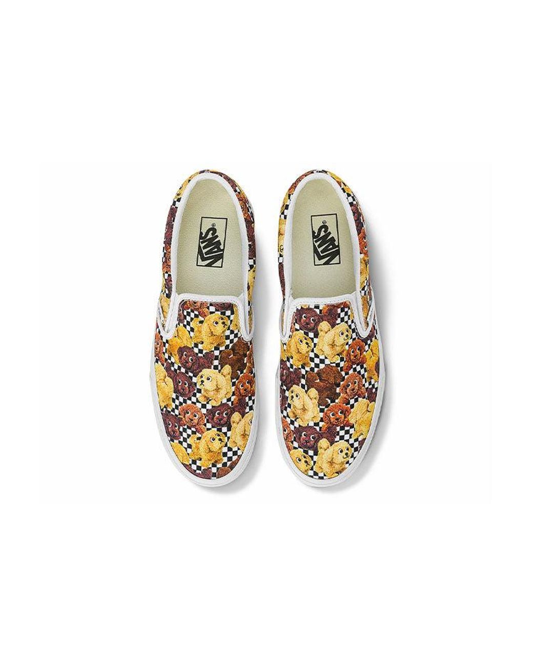 Vans White Slip-On Pattern Low Tops Casual Skateboarding Shoes Multi-Color for men
