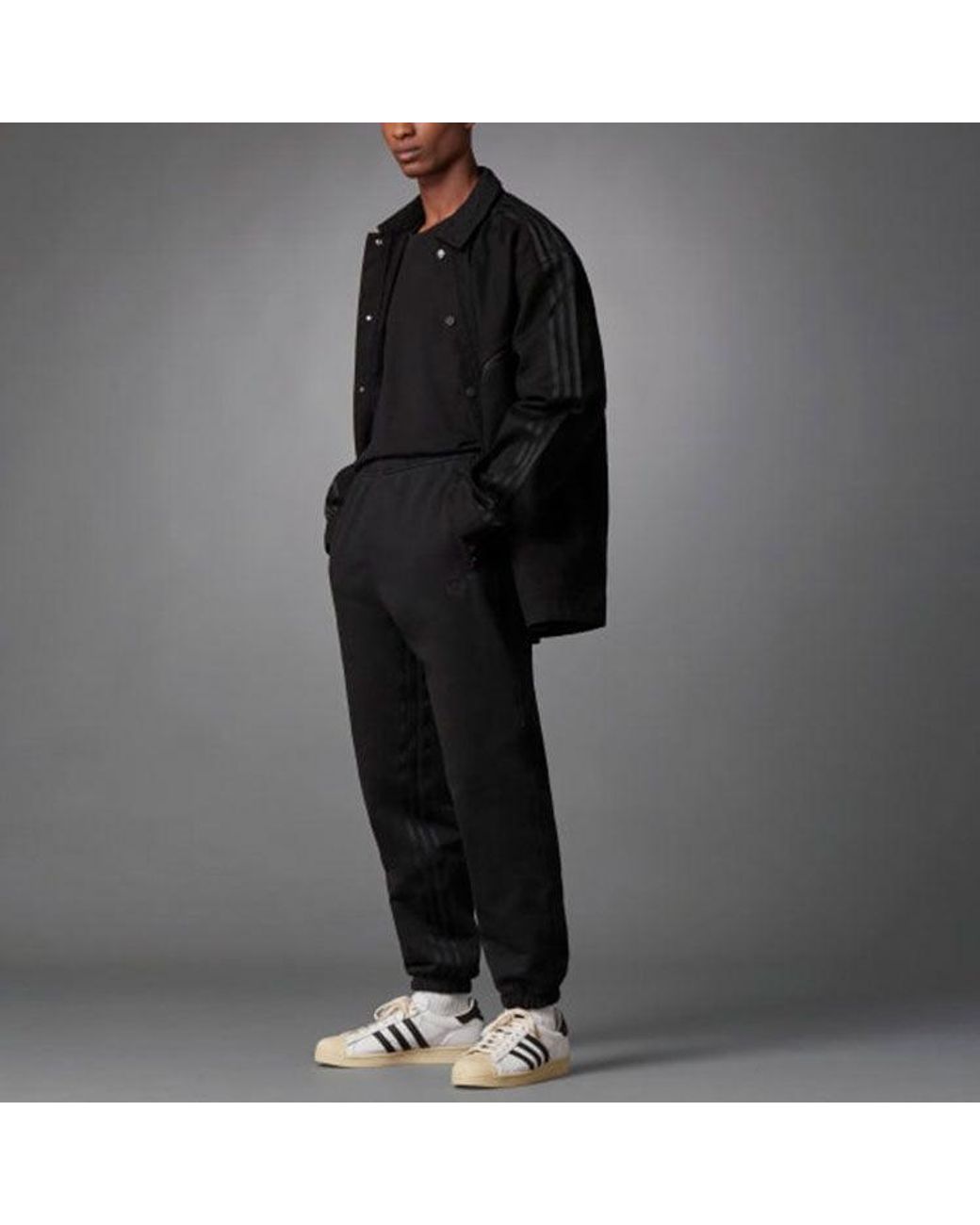 Adidas Black Originals Version Series Solid Color Casual Sports Long Pants for men
