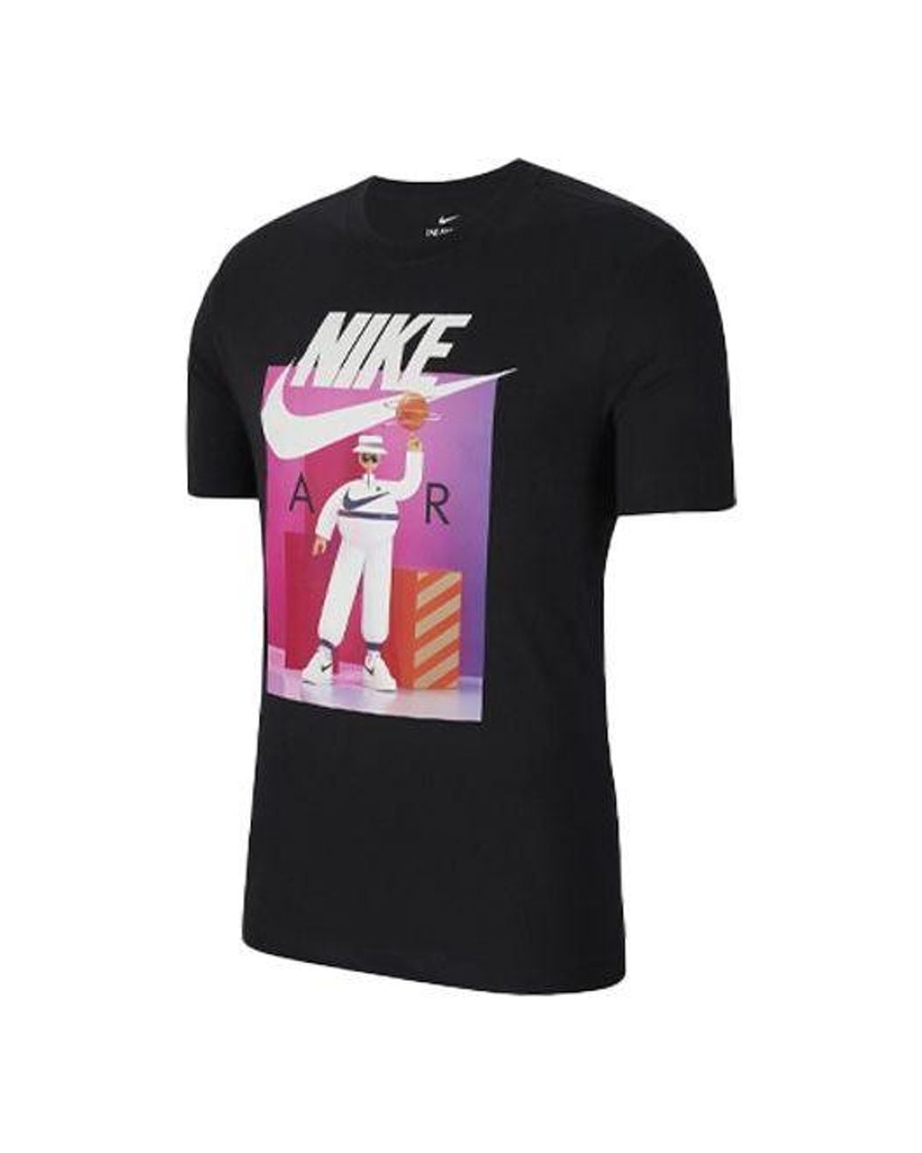 Nike Black Sportswear Printing Short Sleeve 'Airman Futura' for men