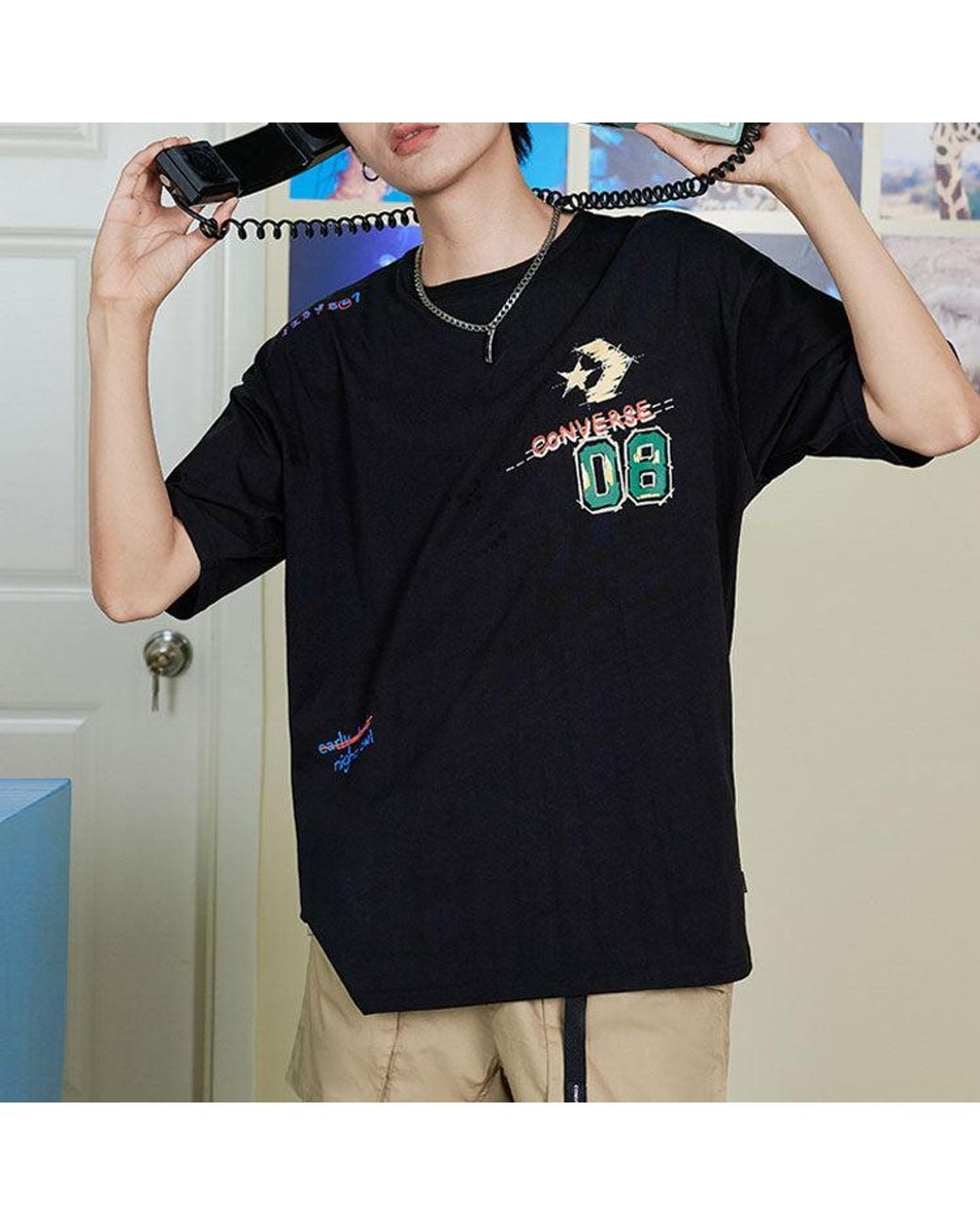 Converse Black Put-A-Smile-On-Your-Face Logo T-Shirt