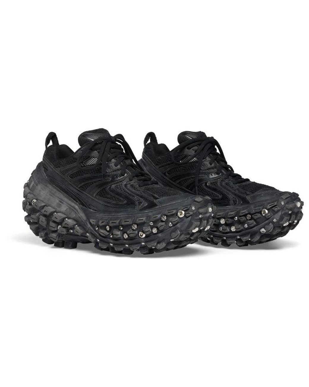 Balenciaga Bouncer Defender Screw Sneakers 'Worn Out' in Black for