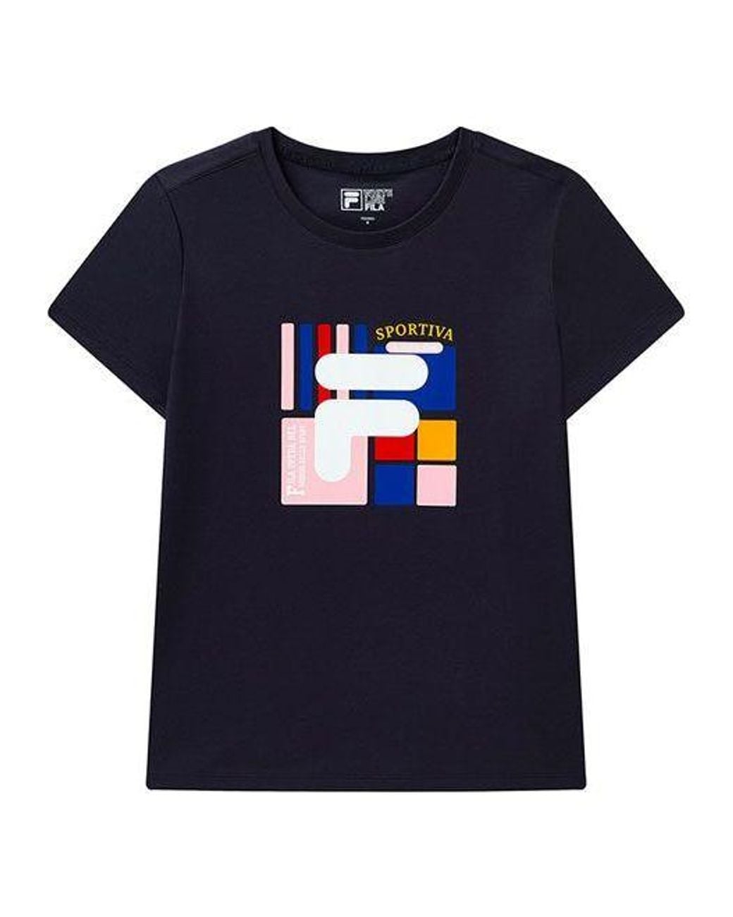 Fila Blue (Wmns) Cotton Casual Short Sleeve
