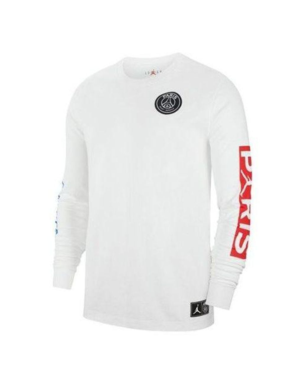 Nike White Chest Round Neck Pullover Long Sleeves T-Shirt for men