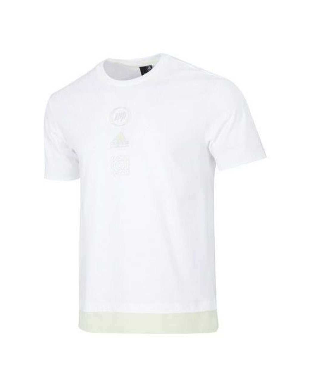 Adidas White Colorblock Athleisure Casual Sports Short Sleeve T-Shirt for men