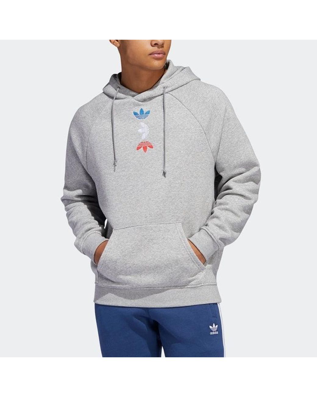 Adidas Gray Big Trefoil Hoodie Heather Lush' for men