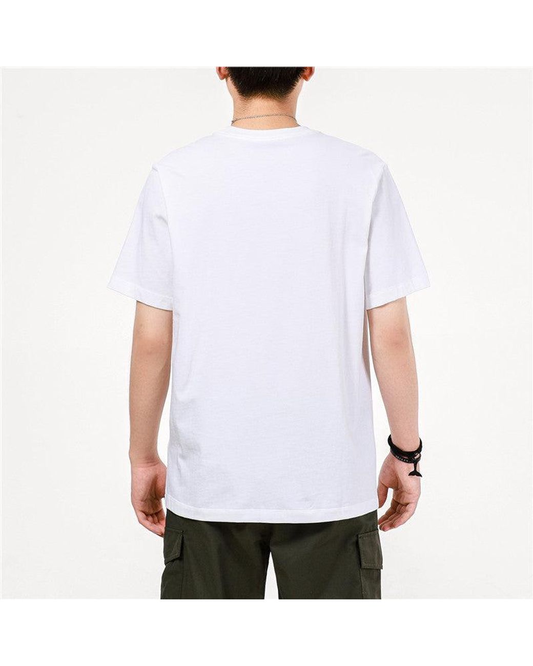 Nike White Printing Sports Breathable Round Neck Short Sleeve T-Shirt for men