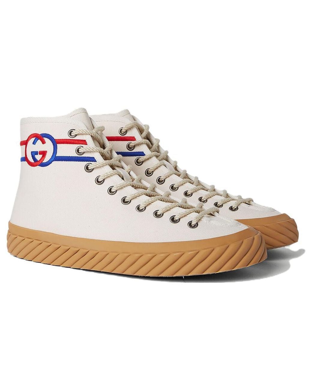 Gucci White Interlock G High-Top Sneakers for men