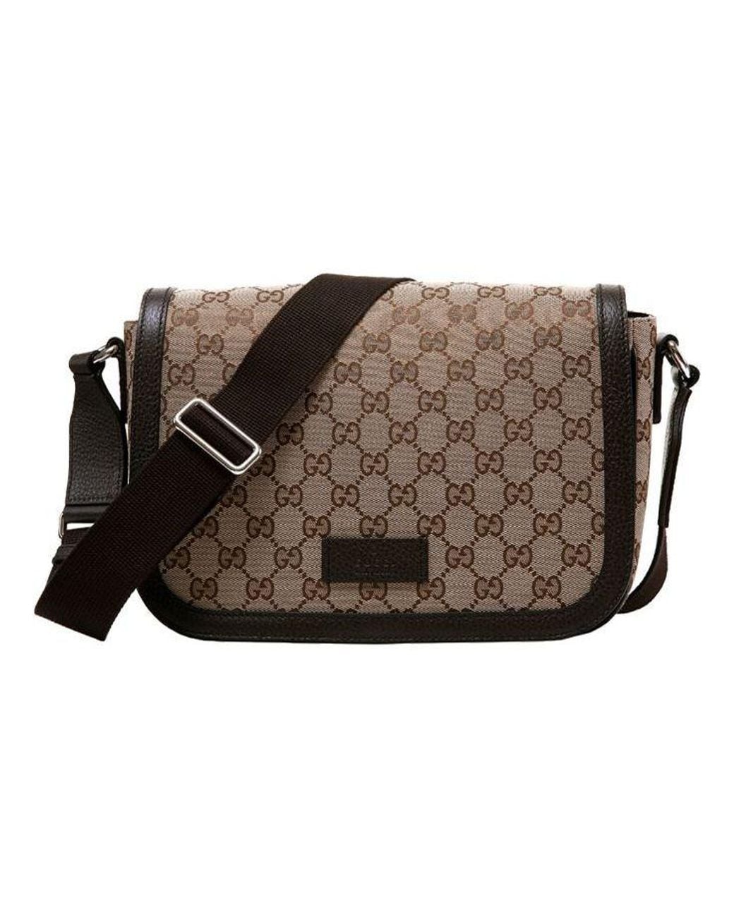 Gucci Brown Canvas Prints Single Shoulder Bag