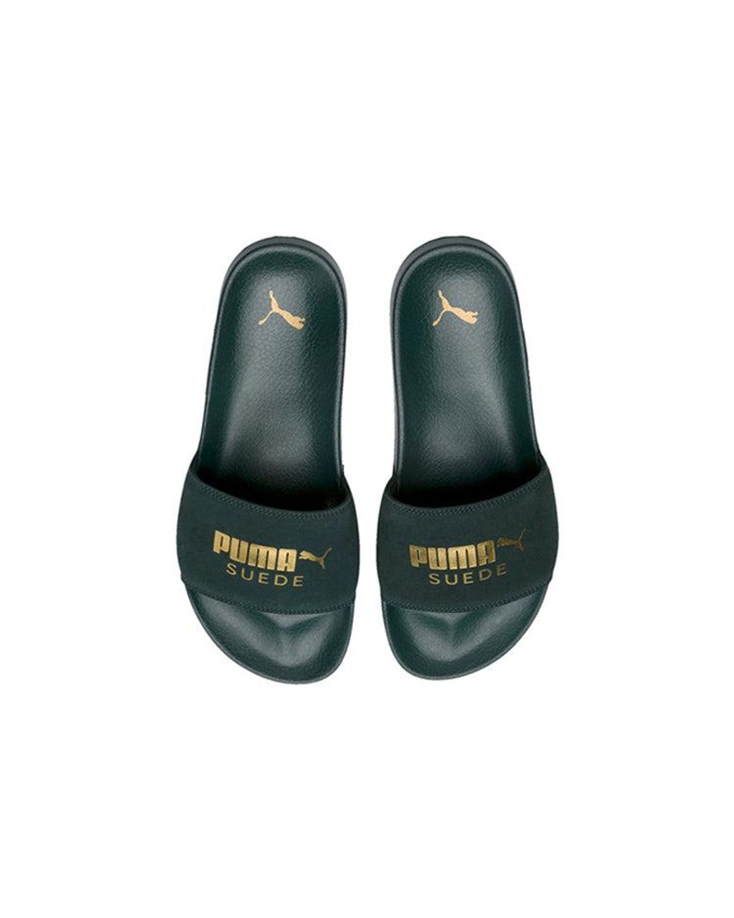 PUMA Green Leadcat Suede Slippers for men