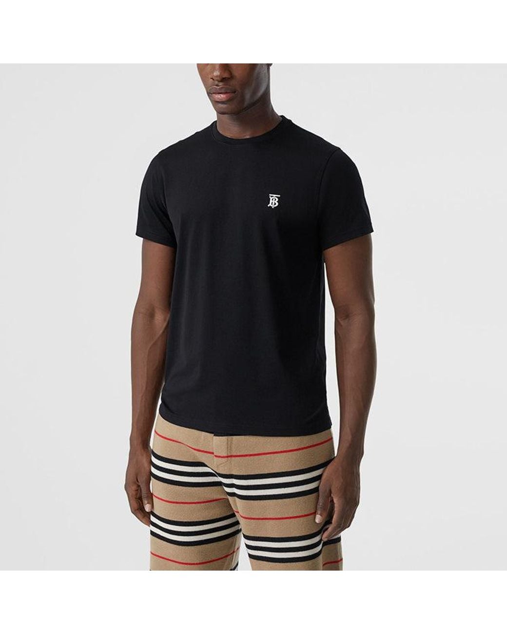 Burberry Blue Tb Logo Classic Short Sleeve for men