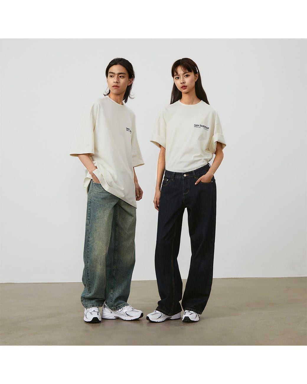 New Balance White Wordmark Logo T-Shirt