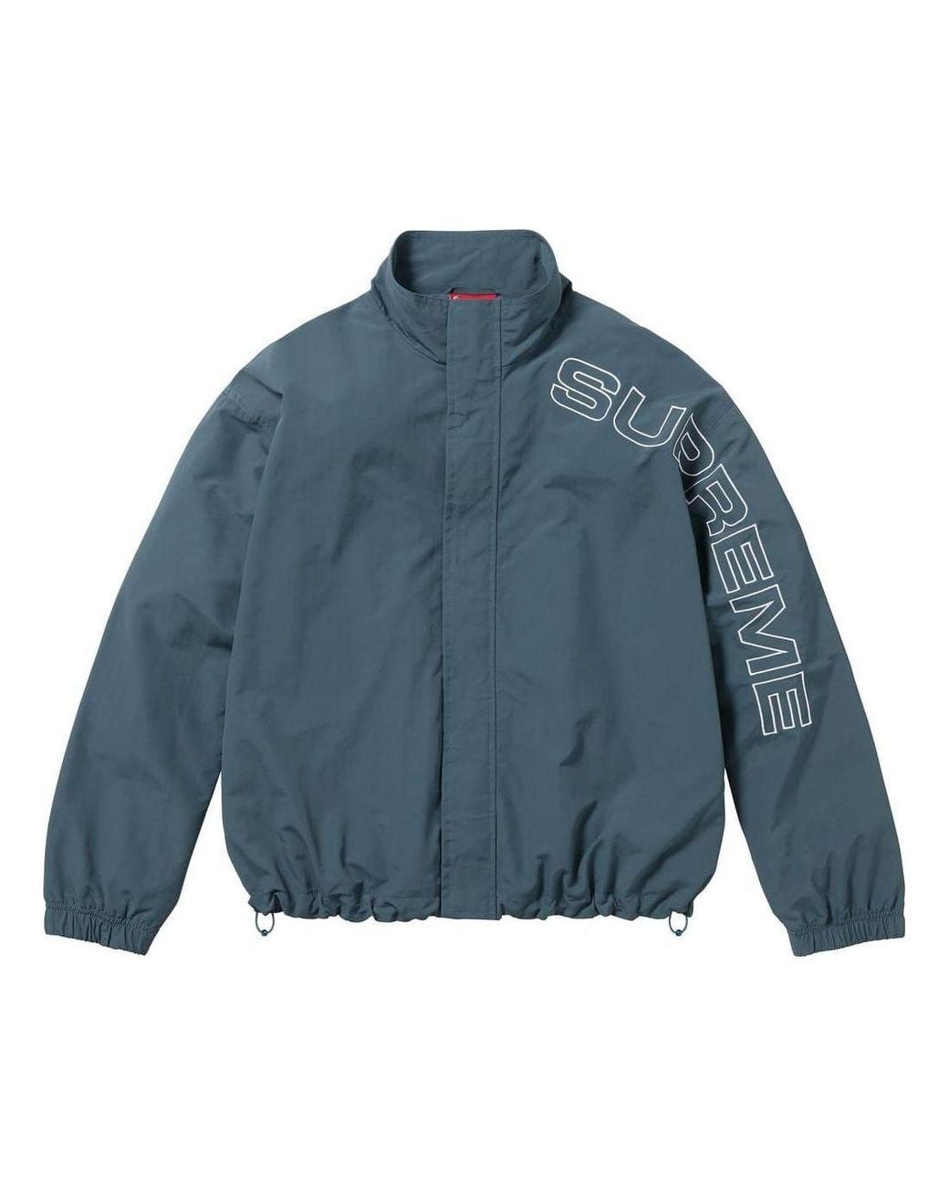Supreme Blue Spelled Out Embroidered Track Jacket for men